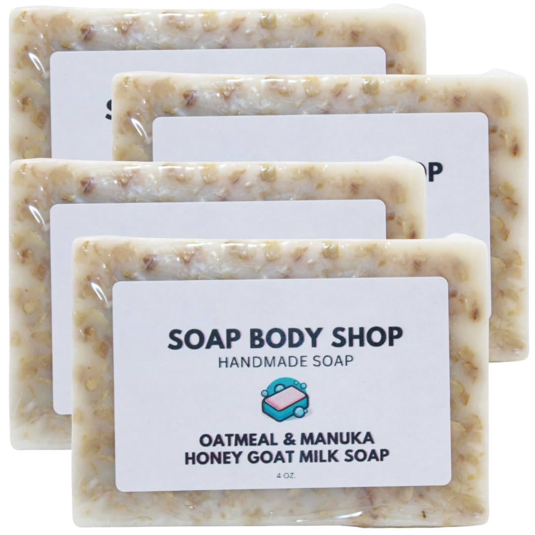 Oatmeal & Honey Goat Milk Soap, Manuka Honey Soap, Moisturizing Bar, Gentle Exfoliation, Itchy Skin, Dry Skin Soap Bar, Soothing Soap, Dry Skin Remedy