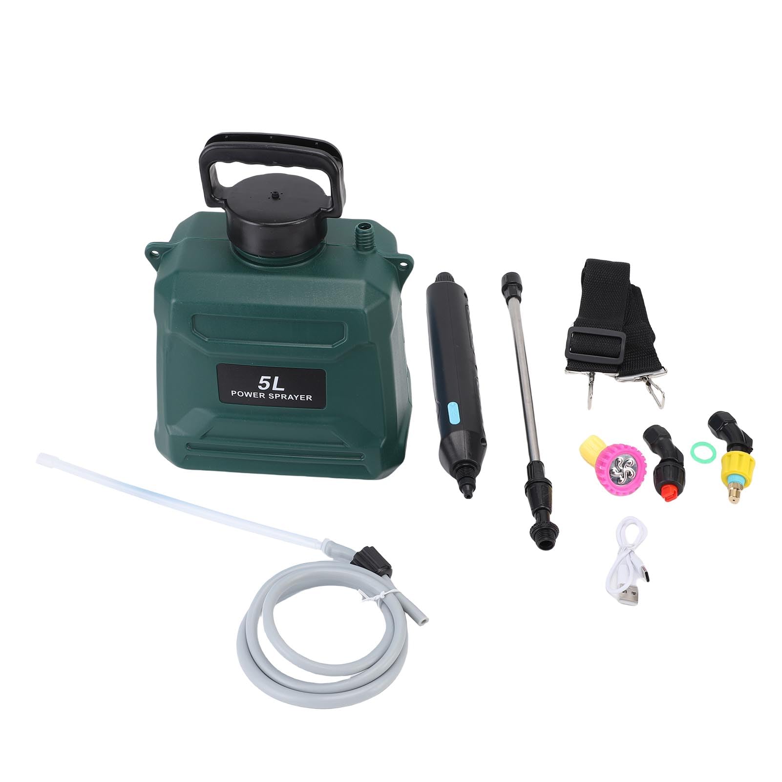 Fdit Spruzzatore Elettrico da Giardino, Pompa a Batteria con Ugello (GREEN)