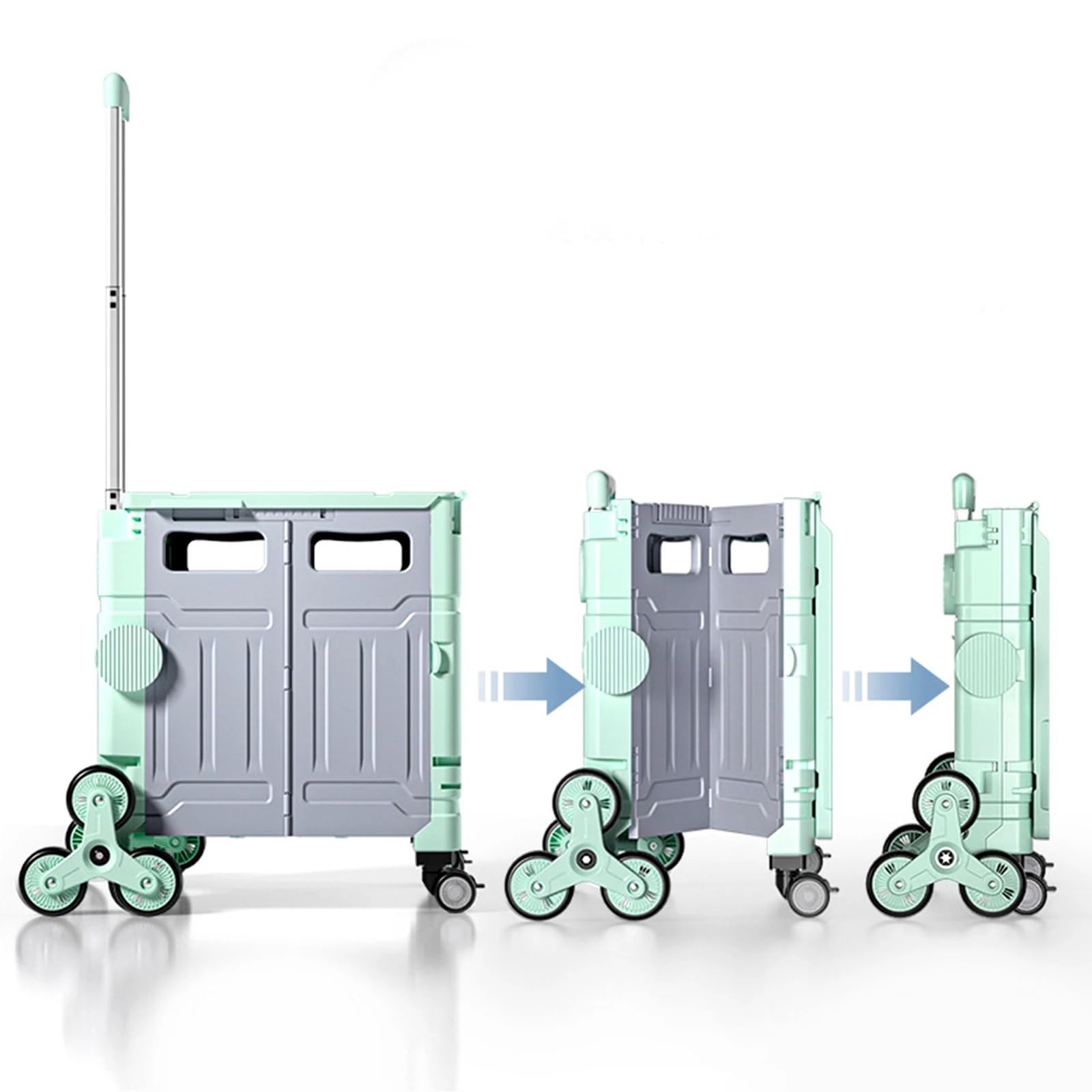 Carrello della spesa pieghevole da 50 litri, versatile per uso esterno, per uso domestico, carrello nero portatile per generi alimentari, campeggio e viaggi