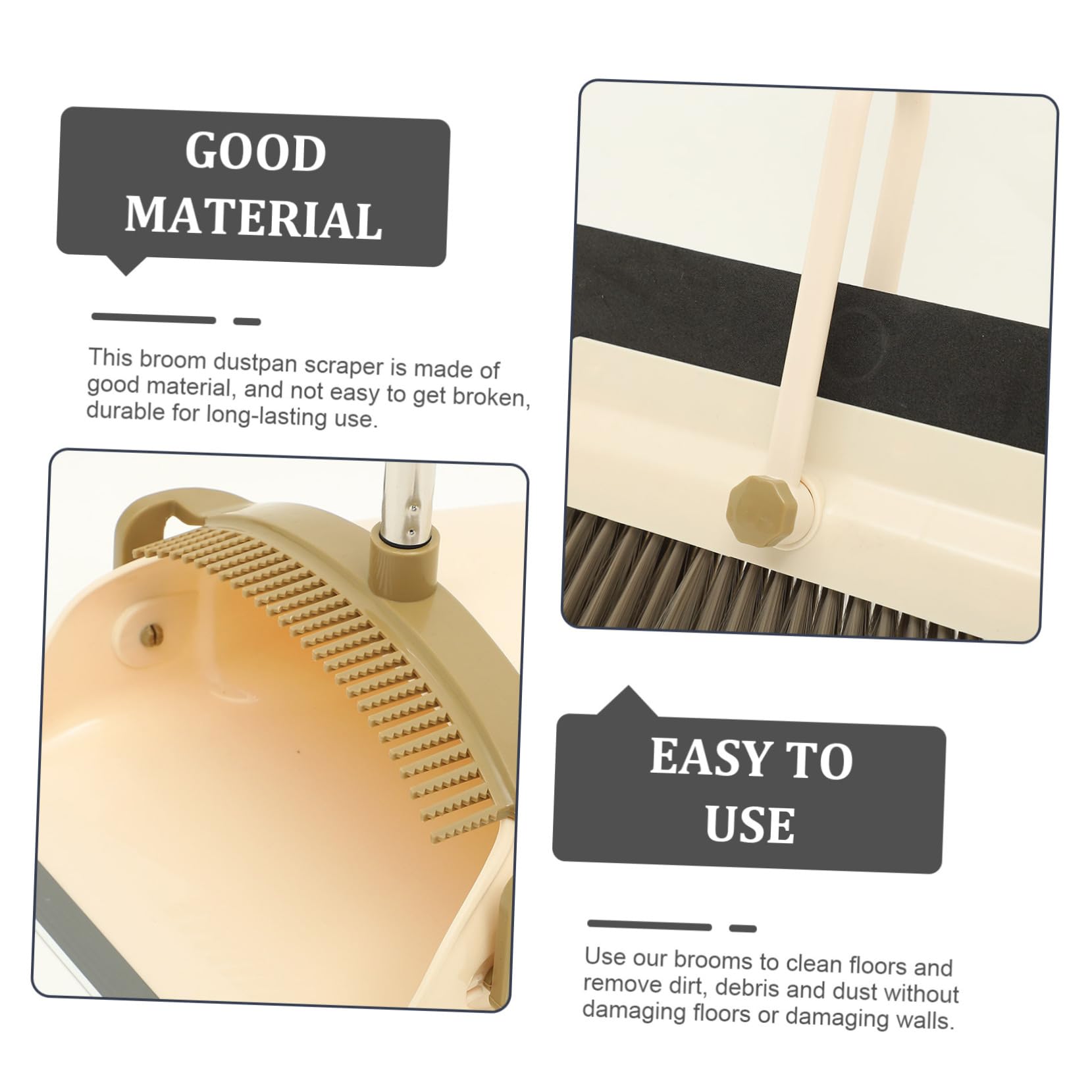 Mini Trapeador Escoba de Mango Largo y Recogedor de Plástico para Limpieza del Hogar, Herramienta de Limpieza Fácil de Usar Adecuado para Suelos y Baño