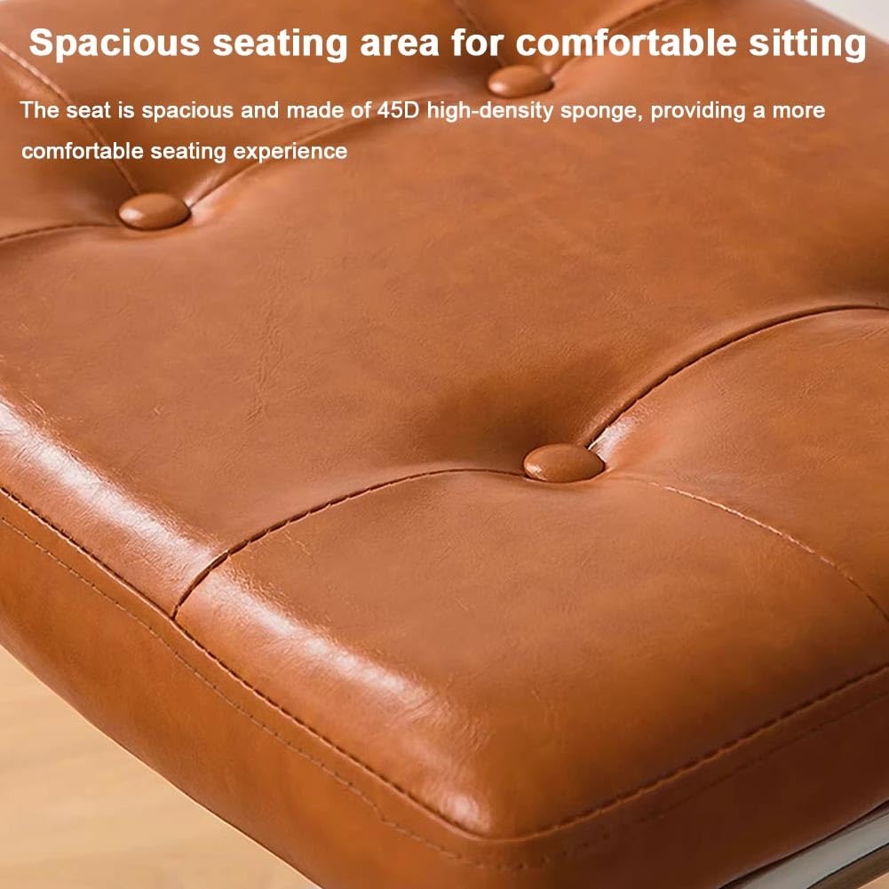 Sillas de Comedor Modernas de Mediados de Siglo, sillas Laterales de ratán sintético con Patas de Metal y Asiento tapizado para Comedor, Sala de Estar y Dormitorio.