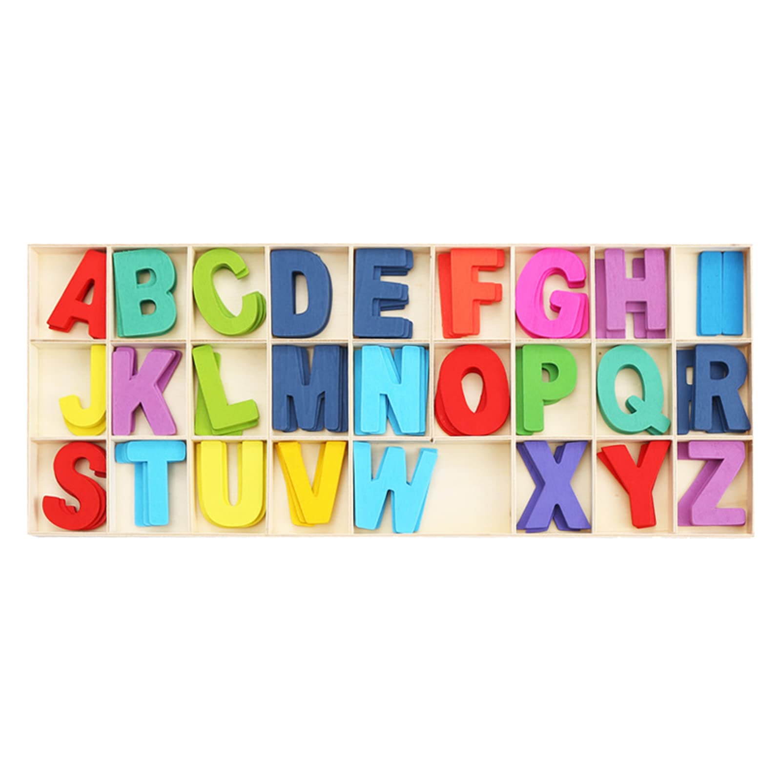 Lot De 130 Lettres En Bois Colorées A à Z - 3x2 Cm - Pour Bricolage, Décoration, Apprentissage Enfants - Avec Boîte