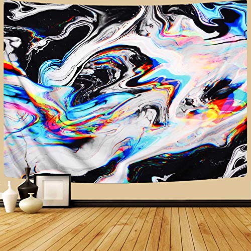 OZMI Psychedelic Art Tapestry, Tapestry Wall Hanging, Colorful Gouache Natural Luxury Gouache Landscape
