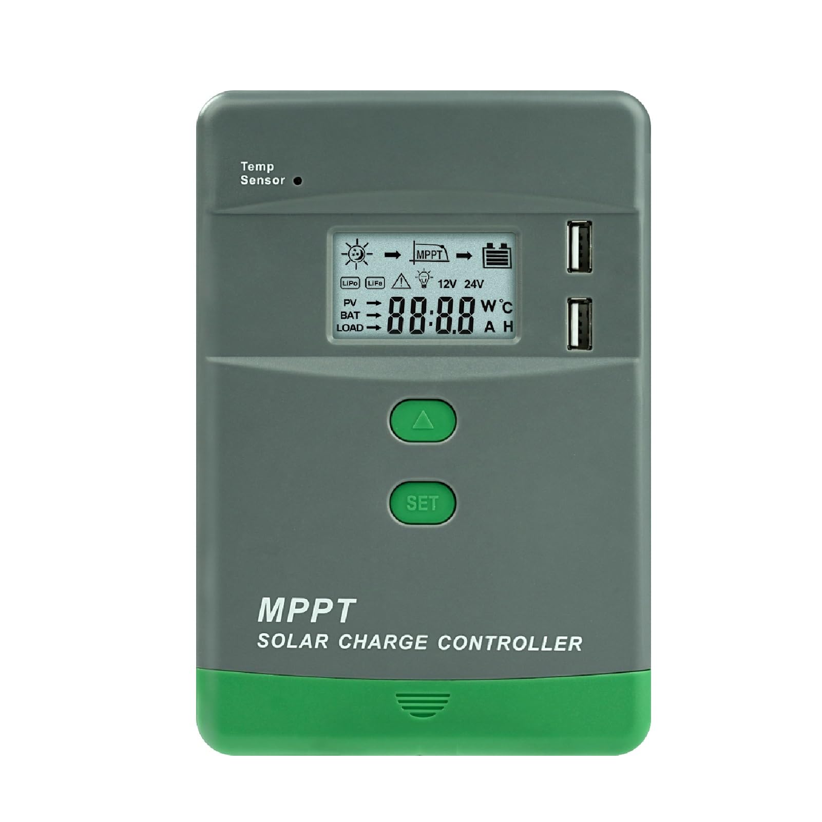 DEWIN MPPT Laderegler 12V Bluetooth, MPPT Solarladeregler 12V/24V Automatische Identifikation LCD-Display MPPT Solar Laderegler mit Bluetooth 20A