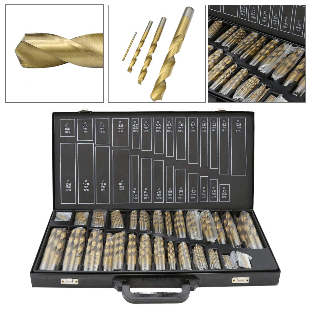 Daromigo 230-częściowy zestaw wierteł do metalu Fast Drill zestaw wierteł HSS mieszane, zestaw wierteł Bosch Professional Ø 1-13 mm, zestaw wierteł spiralnych do metalu, drewna, tworzywa sztucznego, cegły i betonu