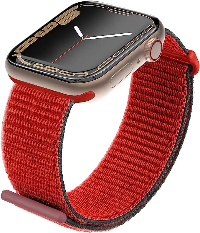 MOSINBAND Nylon Sport Loop Bands Compatible with Apple Watch 7/8 41mm 45mm, Series 6/5/4 44mm 40mm, Series 3/2/1 42mm 38mm, Braided Adjustable Comfortable Strap for iWatch, Women Men