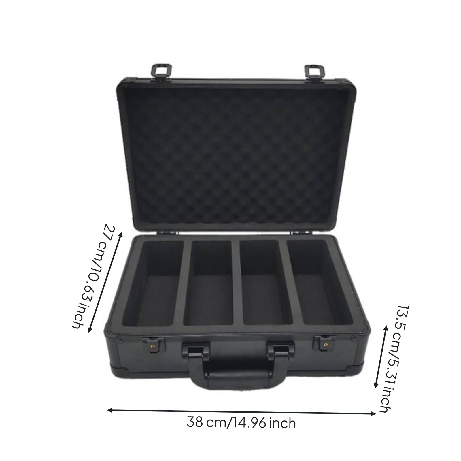 Maletín para Cartas Rígido Maletín para Cartas Coleccionables, Portátil, Viajes, 380x270x135mm, 4 Ranuras