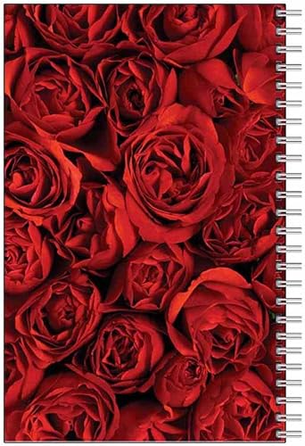 Miniatura 2 de Cuaderno de rosas rojas - Diseño de flores - encuadernado en espiral - 80 páginas rayadas - Papel de papelería - Material de oficina