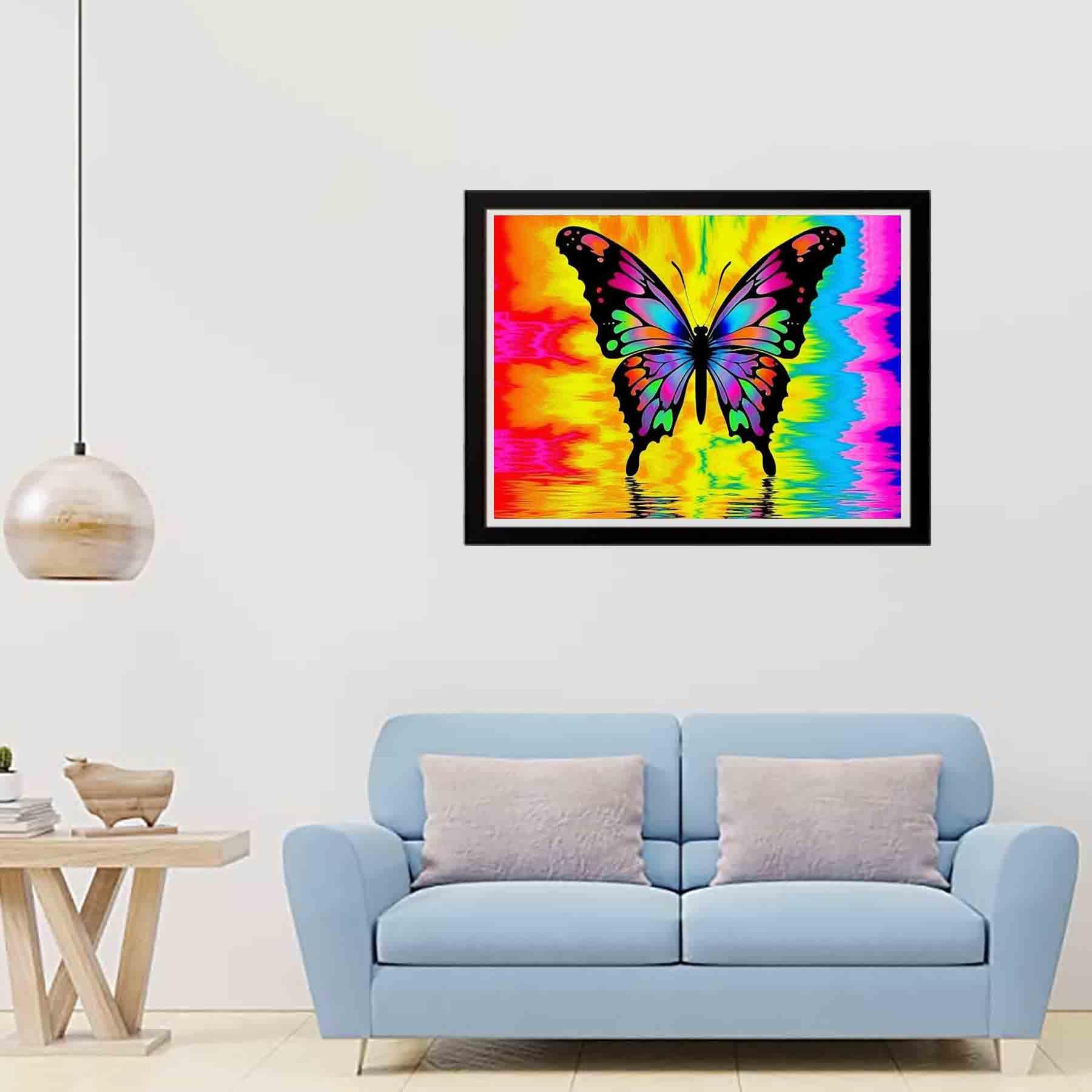 Yeerum Fai da te 5D Diamond Painting Farfalla Completa Accessori, Animale Ricamo Pittura Diamante Kit Completo Punto Croce Cristallo Strass Decorazione Della Casa 30x40 cm