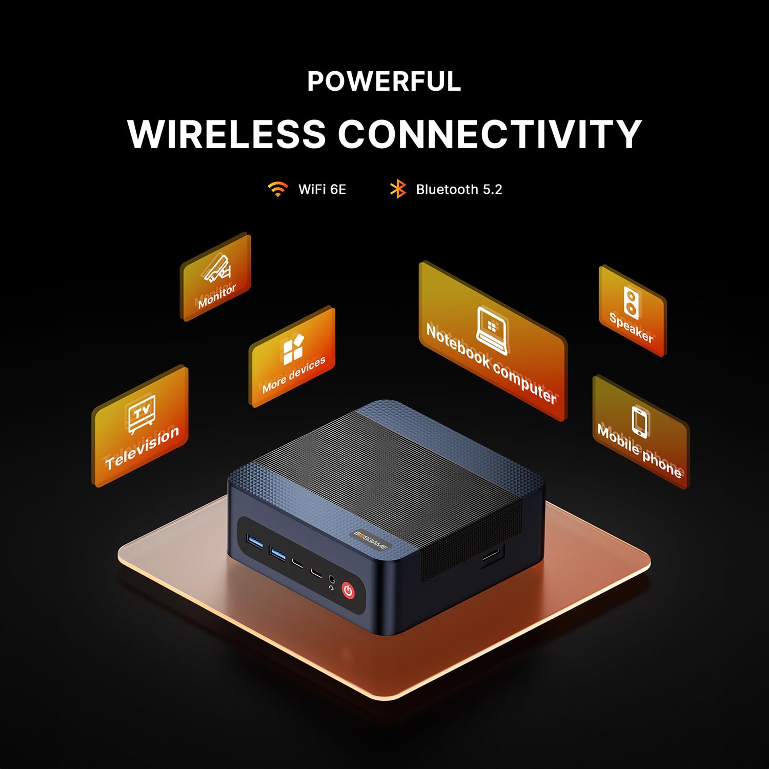 BOSGAME M2 Gaming Mini PC Ryzen 9 7940HS (8C/16T,Max 5.2GHz), 32GB DDR5 1TB NVMe SSD Mini Desktop PC, Dual 2.5G LAN, Quad Display, OCulink, Wi-Fi 6E&BT5.2 — view 9