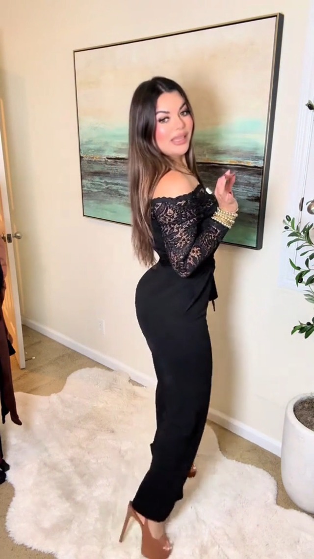 Amazon.com: CHICME Women Off Shoulder Long Sleeve Black Jumpsuit