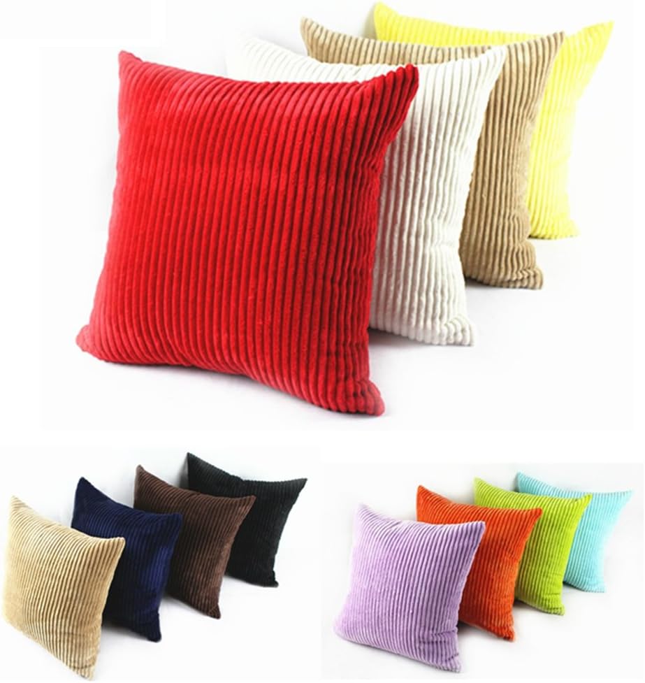 baibu Corduroy Decor Solid Pillow Cover (8 Colors and 8 Sizes) Multi