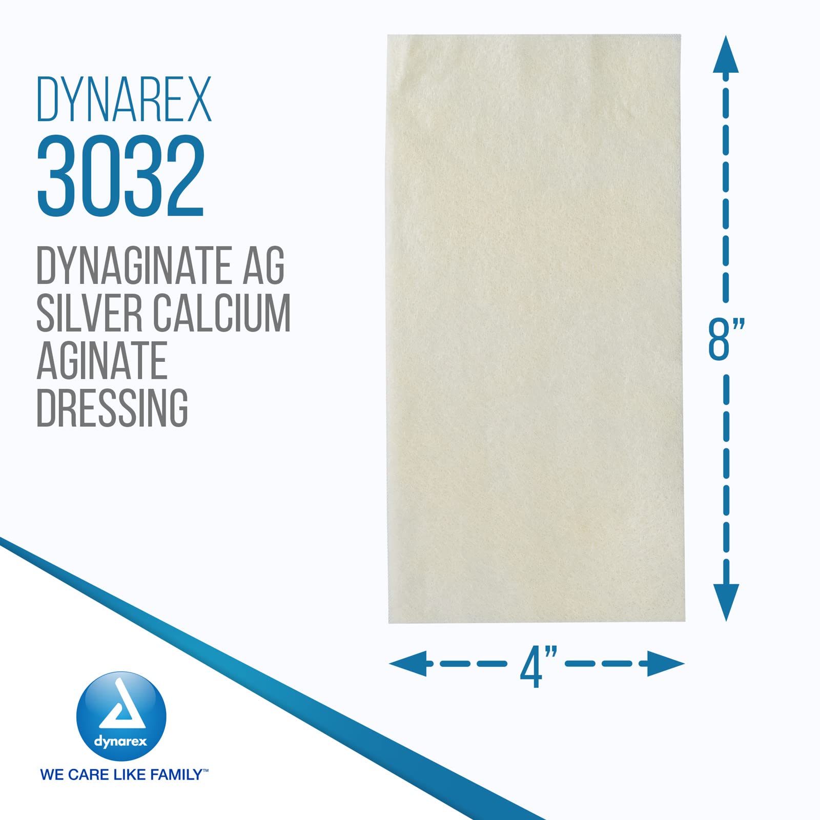 Dynarex DynaGinate AG Silver Calcium Alginate Dressings - 4