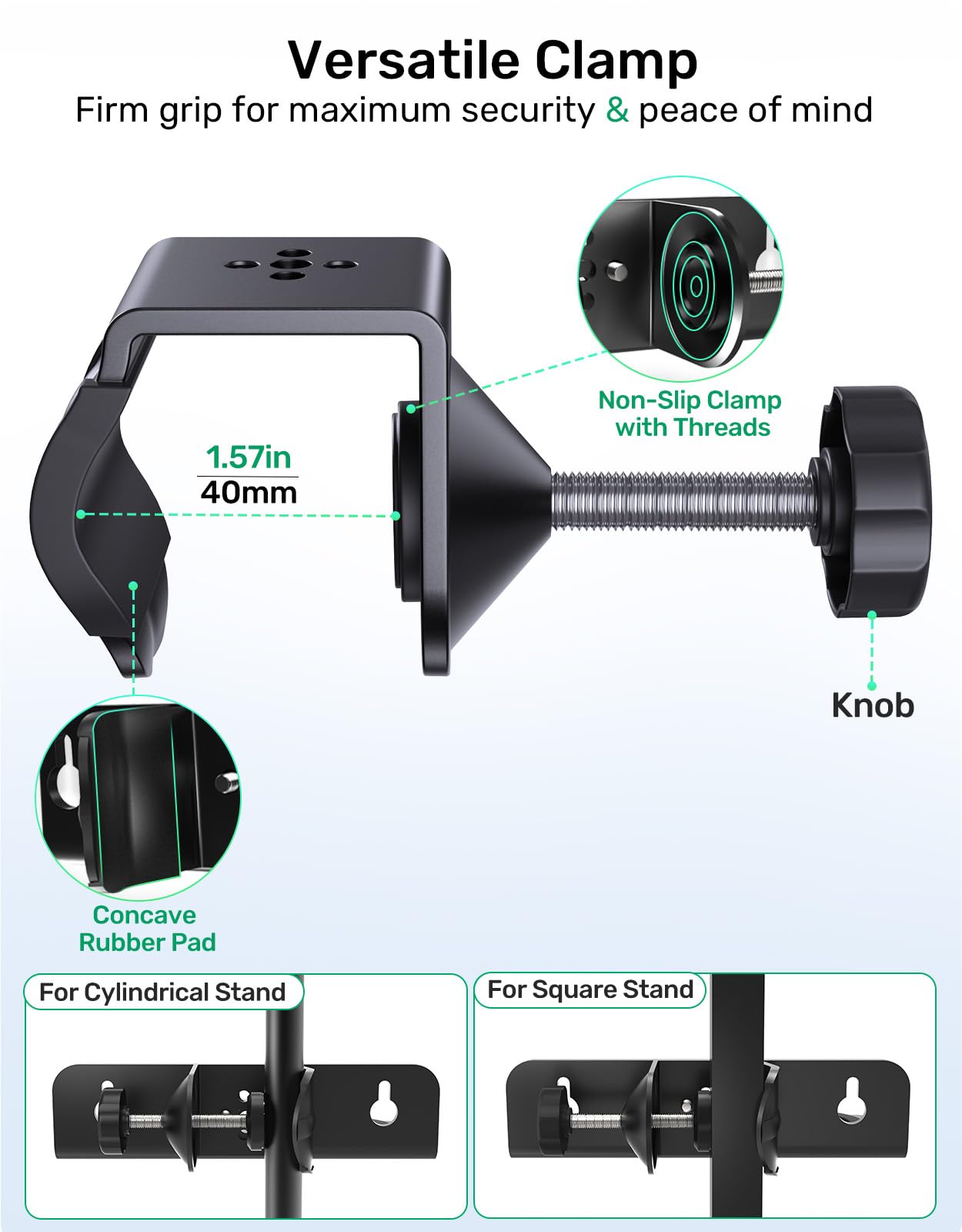 Soporte de micrófono, soporte inalámbrico para micrófono montado en la pared, clip de gancho doble, soporte de soporte de soporte con tornillos, accesorios de micrófono