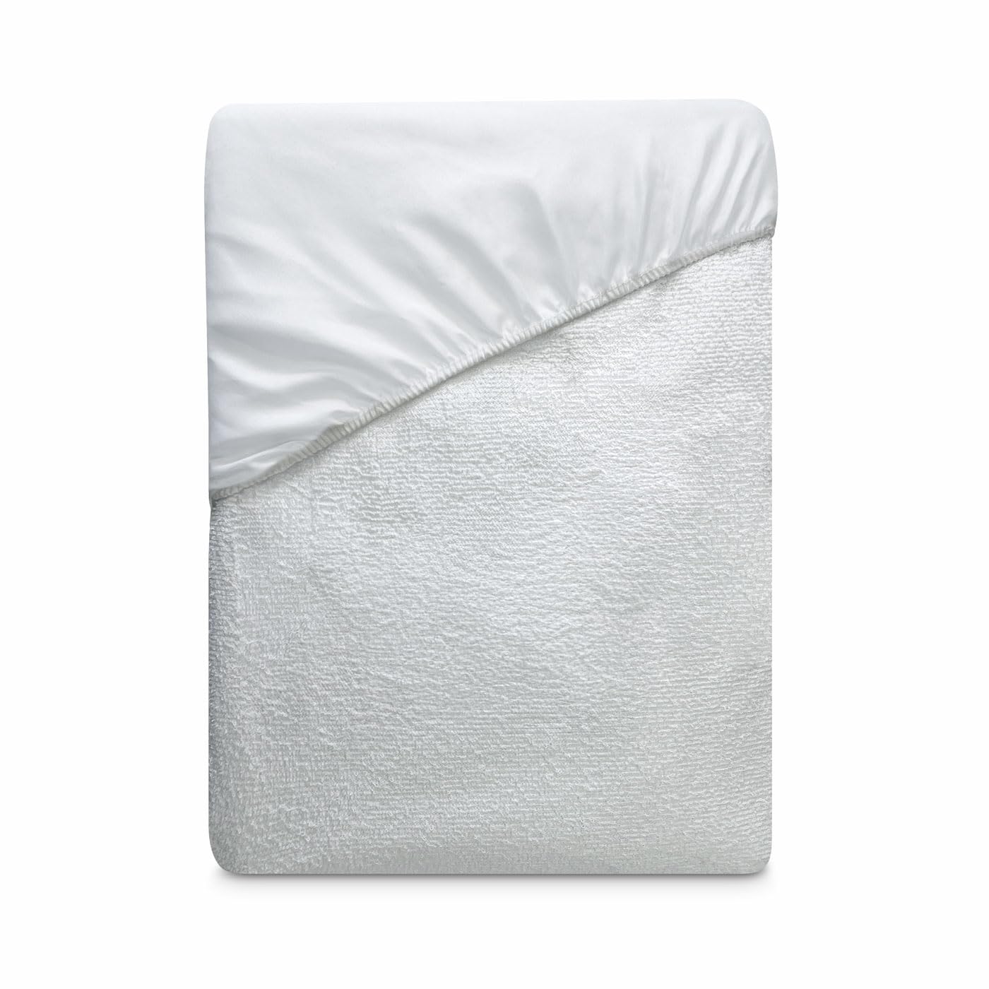 Duérmete Online - Funda Protector Rizo Ajustable para Colchón, Impermeable y Transpirable, Tacto Suave, Tejido Algodón Natural, Antiácaros y Antibacterias, Blanco, 135 x 190