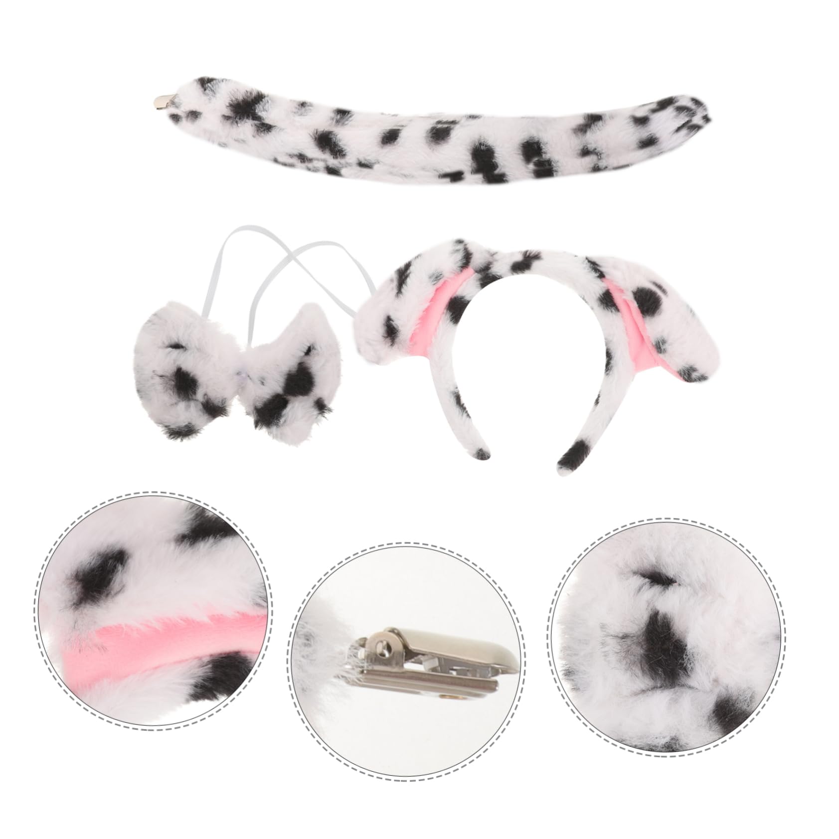 minkissy Diadema De Perro Pudding Para Accesorios De Cumpleaños Con Orejas De Animal Diadema Con Pajarita Disfraz De Perro Para Cosplay De Animal Esponjosa Disfraz De