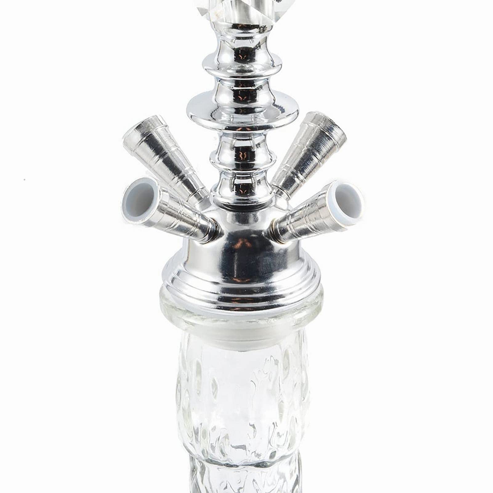 Set De Cachimba De 21 Pulgadas Con 4 Mangueras, Base De Vidrio, Cuenco De Cerámica Y Manguera De Silicona