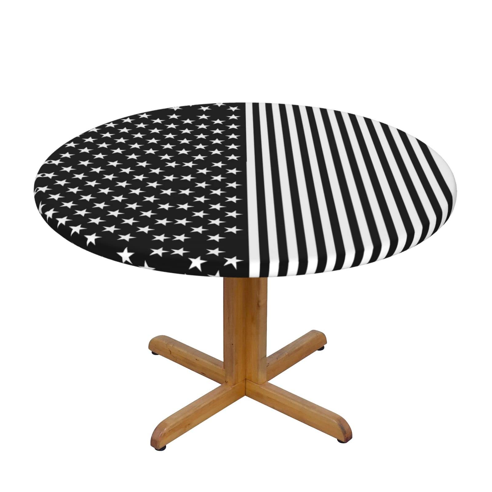 Nappe ronde drapeau USA élastique anti-glisse pour table ronde 138 cm