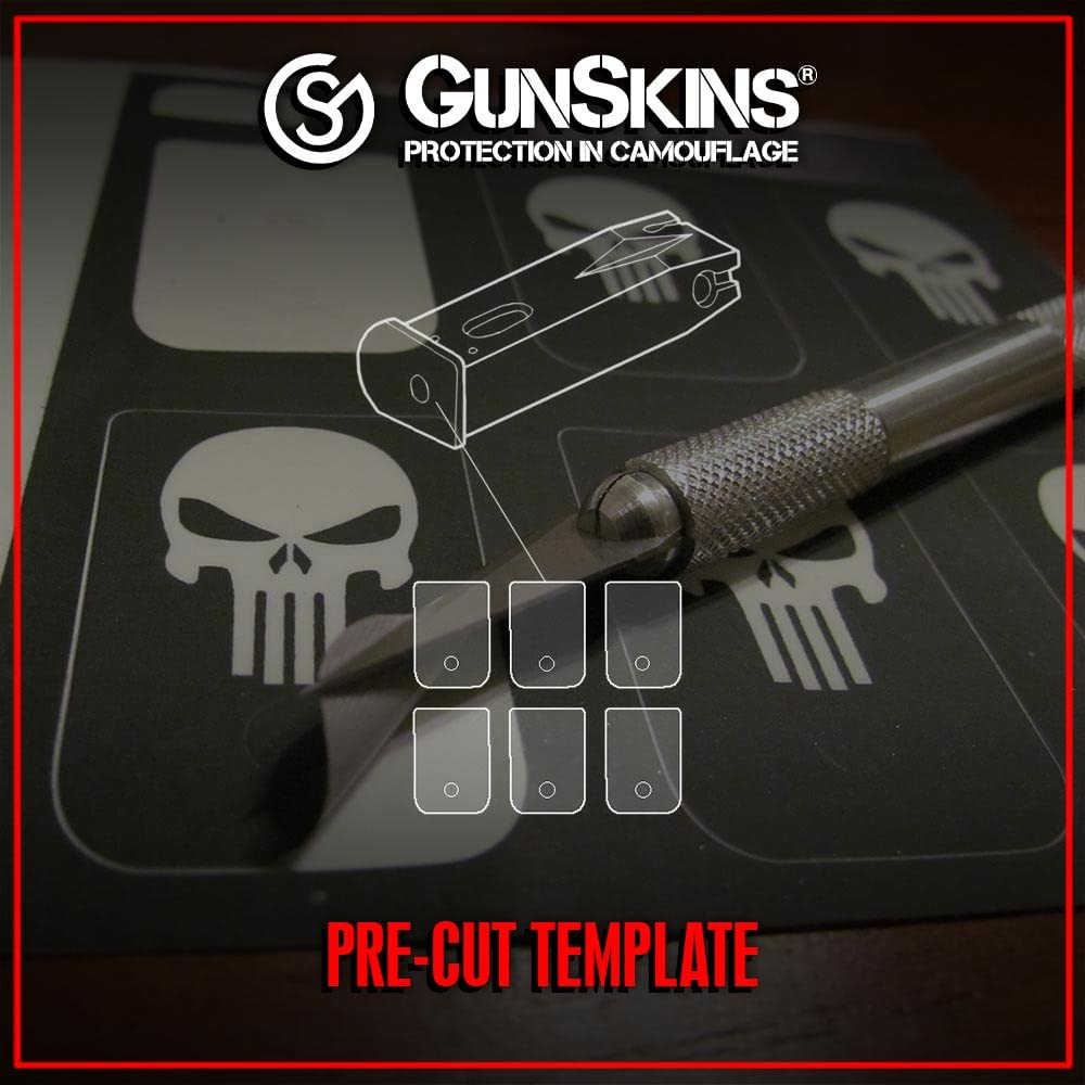 GunSkins Pistol Mag Skins - 6 Pack - Compatible with Airsoft AEG BB Gun - Vinyl Decals - Easy to Install - 100% Waterproof - Made in USA - Proveil Reaper Black
