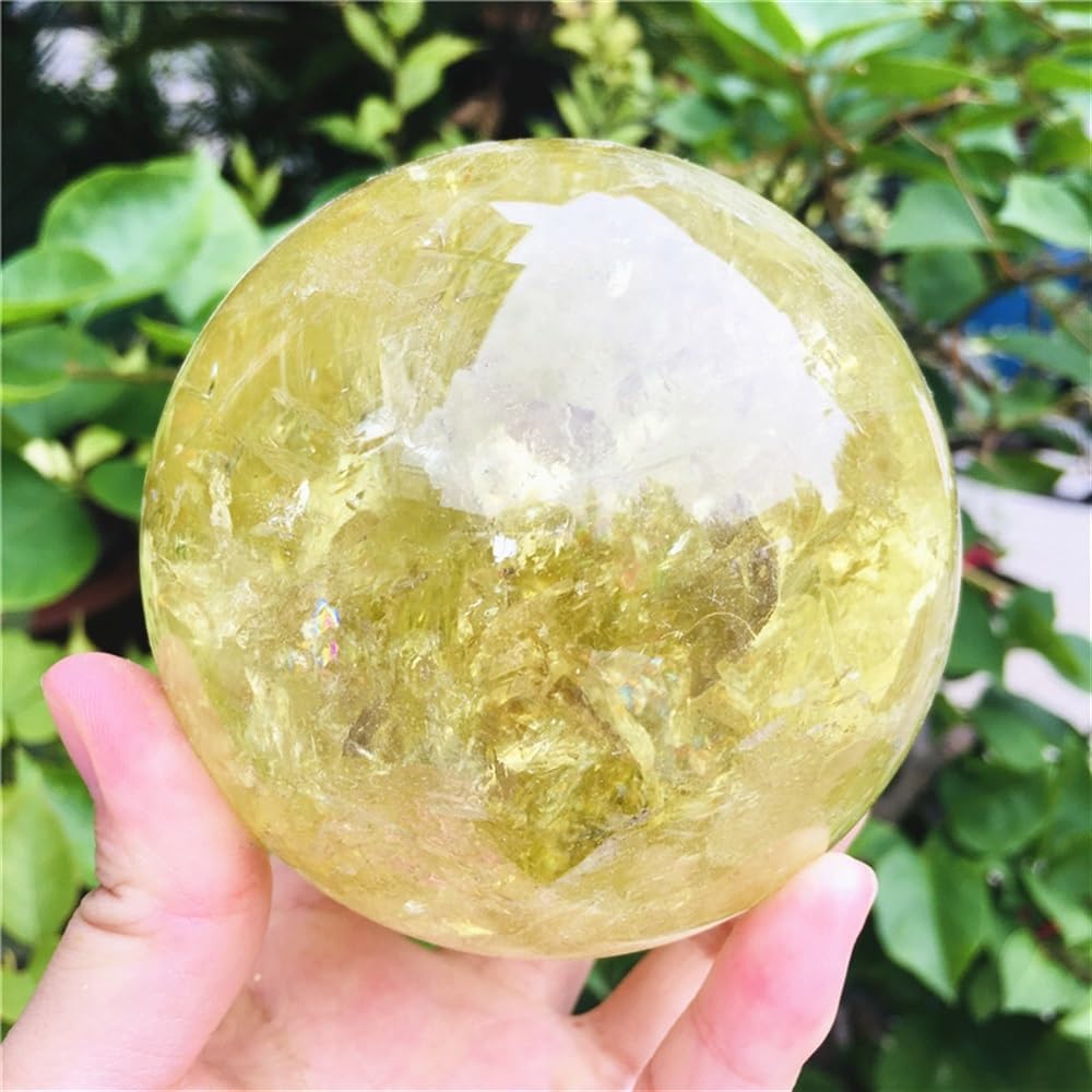 DPURPIWADY Citrine Yellow Quartz Rock Crystal Sphere Ball Ornaments (Size : 900-100g)