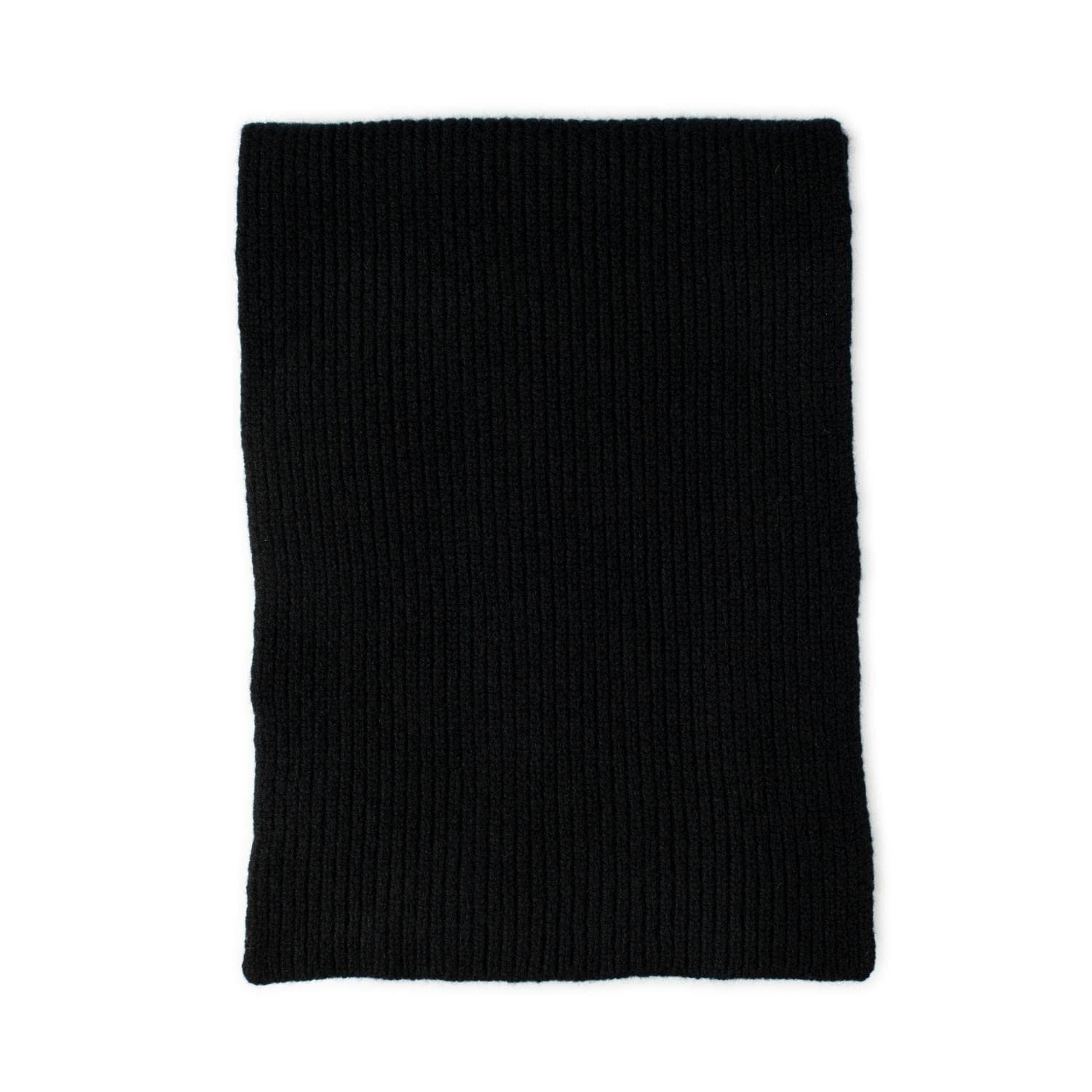 The Cashmere Choice Lomond Lambswool - Clyde - Chunky Knit - Rib Scarf (Black)