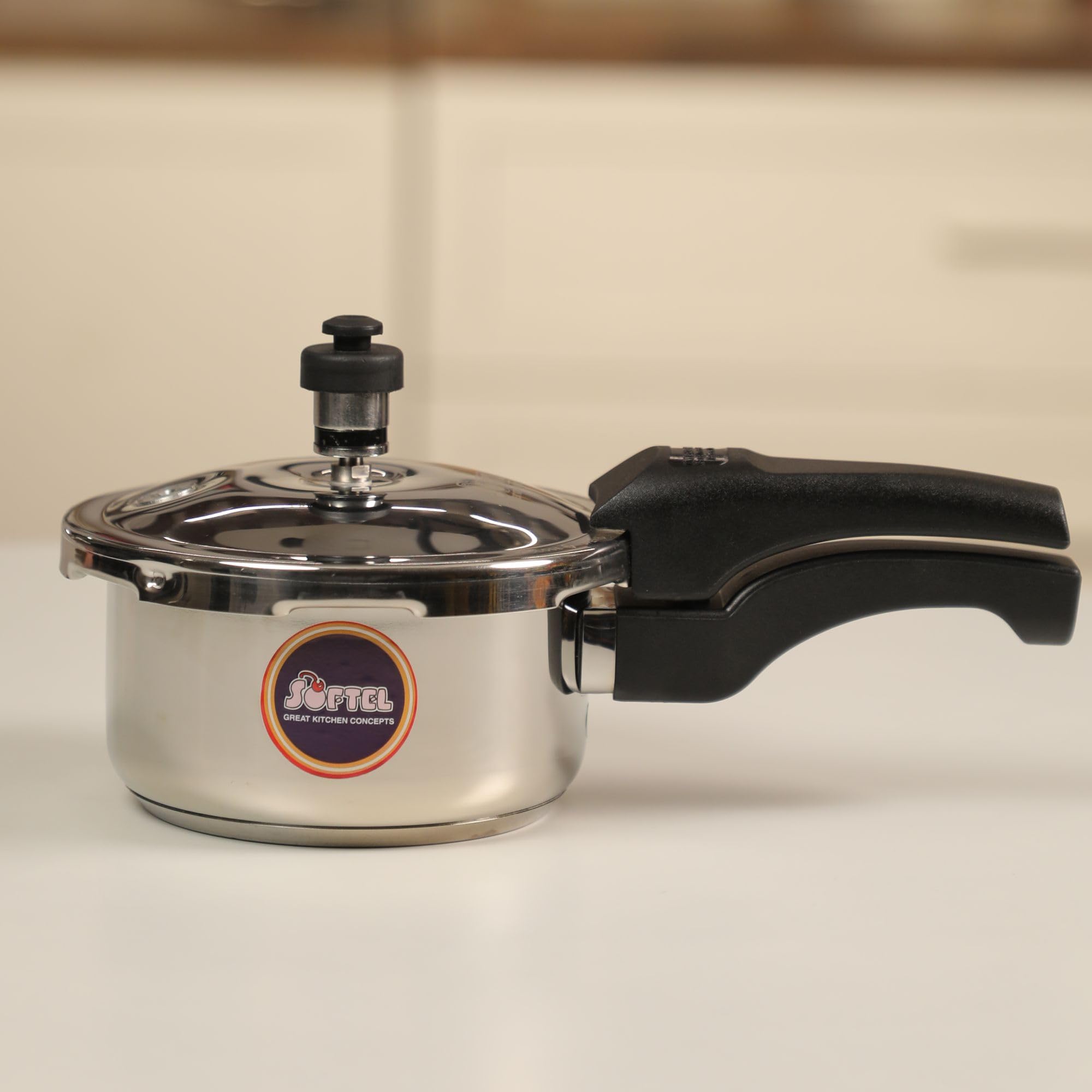 Stainless Steel Little Prince 1 Litre Outer Lid Pressure Cooker | Induction Bottom | Silver