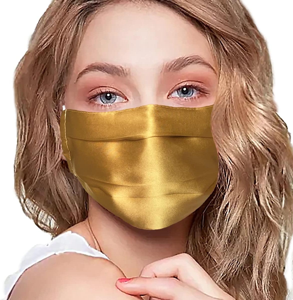 CH.yishi 100% Mulberry Silk Face Mask Covering Men & Women Reusable with Ear loops Nose Wire Filter