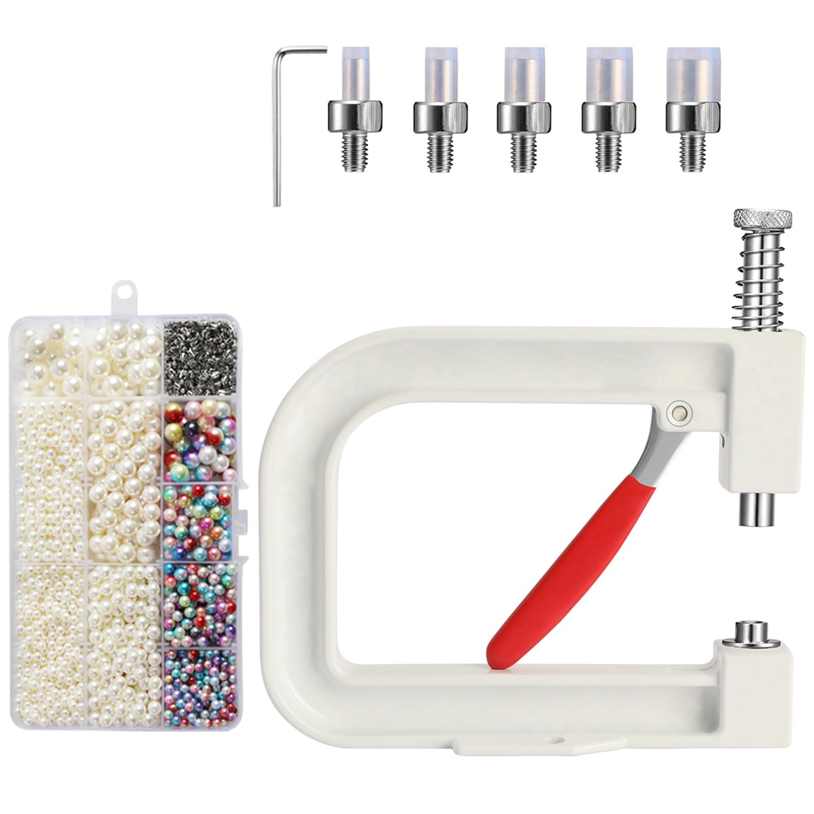 Tsophreniq Pearls Setting Machine Rivets Fixing Bead Setting Machines for Hat Shoes Clothes Bags Skirts Crafting Bead Making