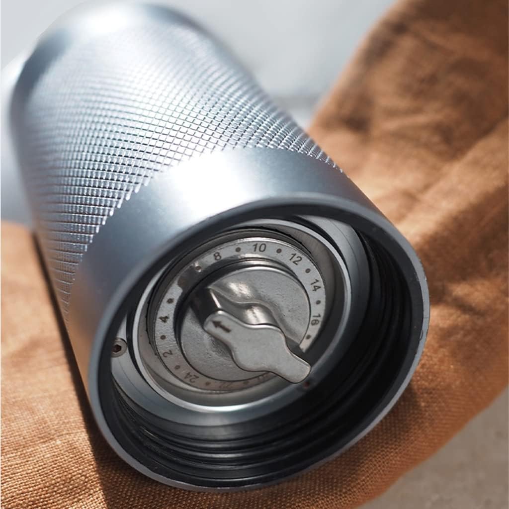 Manual Coffee Grinder Portable Hand Mill Aluminium With Visual Bean Storage