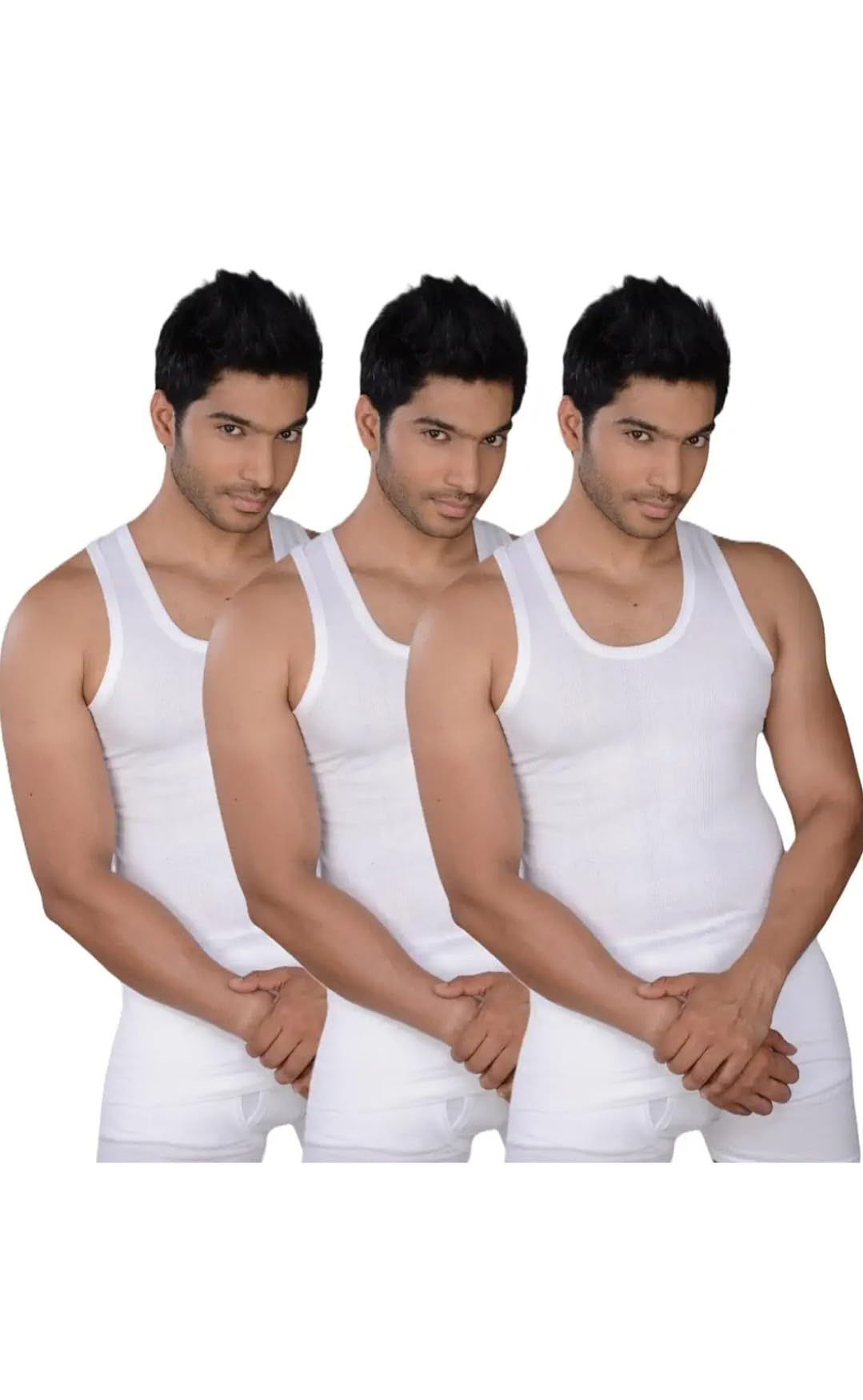 GenericViking Men's Cotton Vest White (Pack of 3)