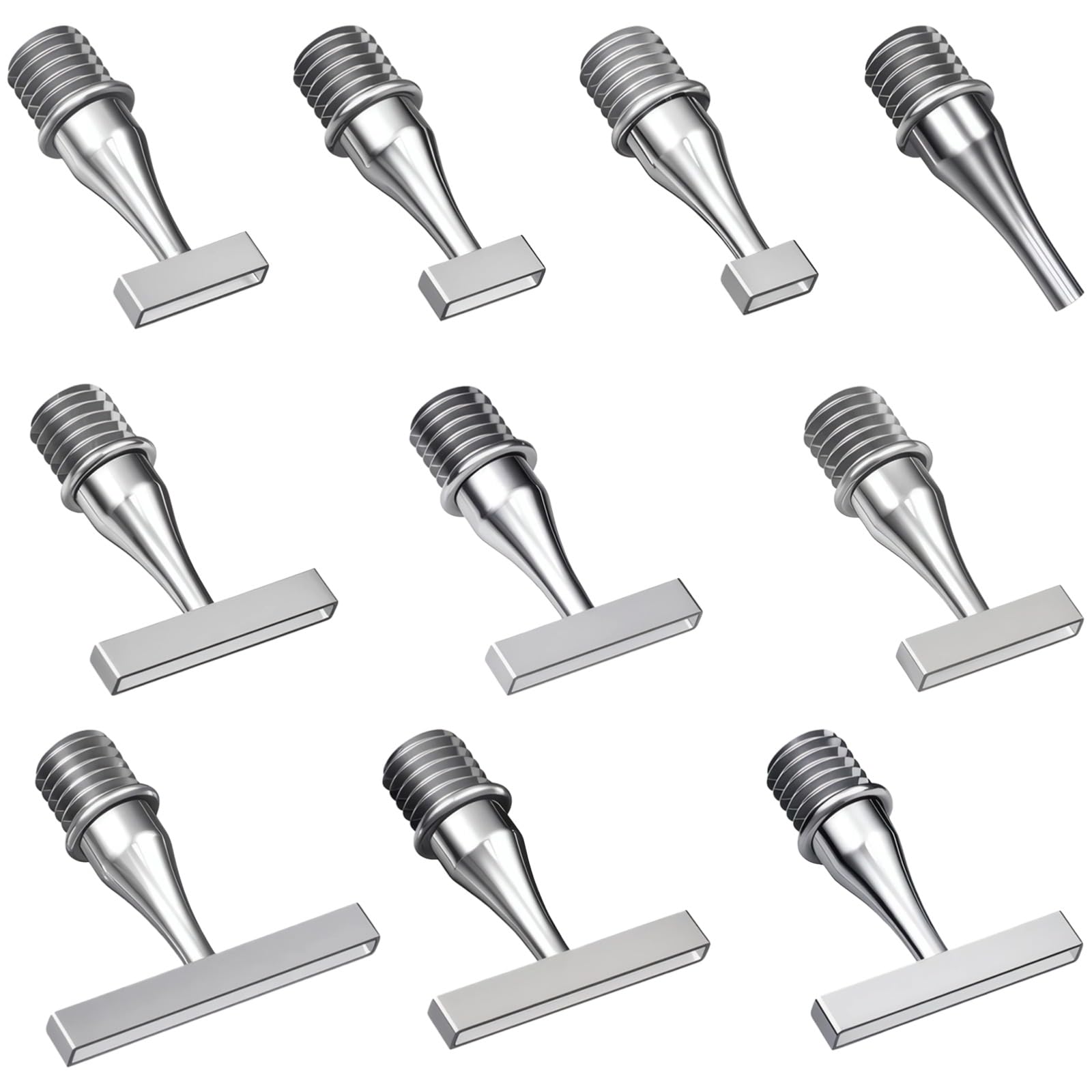10 pointes métalliques de rechange pour stylo art strass, acier inoxydable, têtes variées, filetage sécurisé, outil DIY pour broderie diamant 5D, pour une pose précise des strass