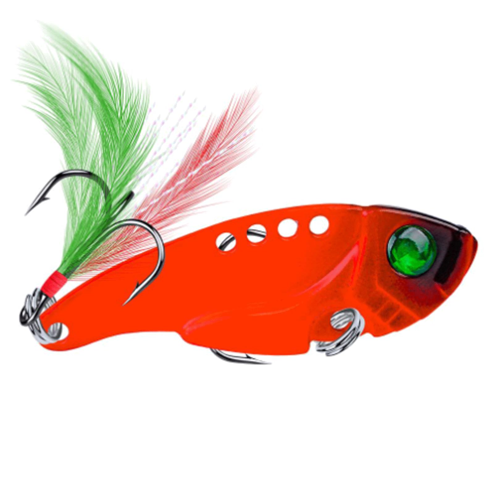IvyLoutish Fishing Lure Bait Fishing Bait Spoon for Pike 55mm 11g with Treble Hook and Feather Metal Hard Bait Vib Bait Fishing Tackle Lures Fishing Tackle