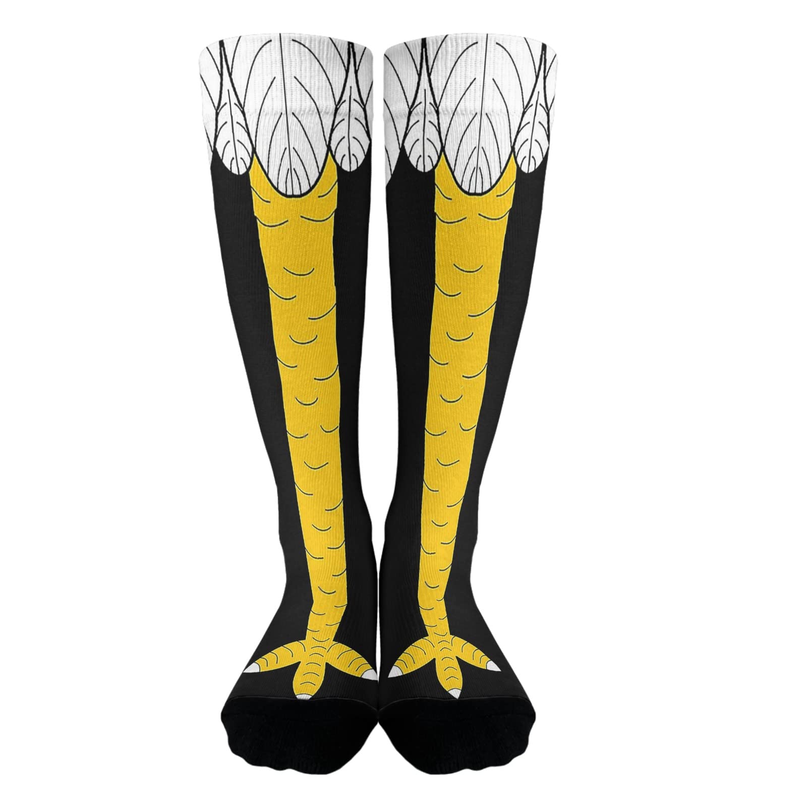devorfunny Chicken feet Mid calf socks Mens women Knee High Socks Liner Sock Girl Tall Boot Sock funny Chicken feet Long Football Socks Men's women