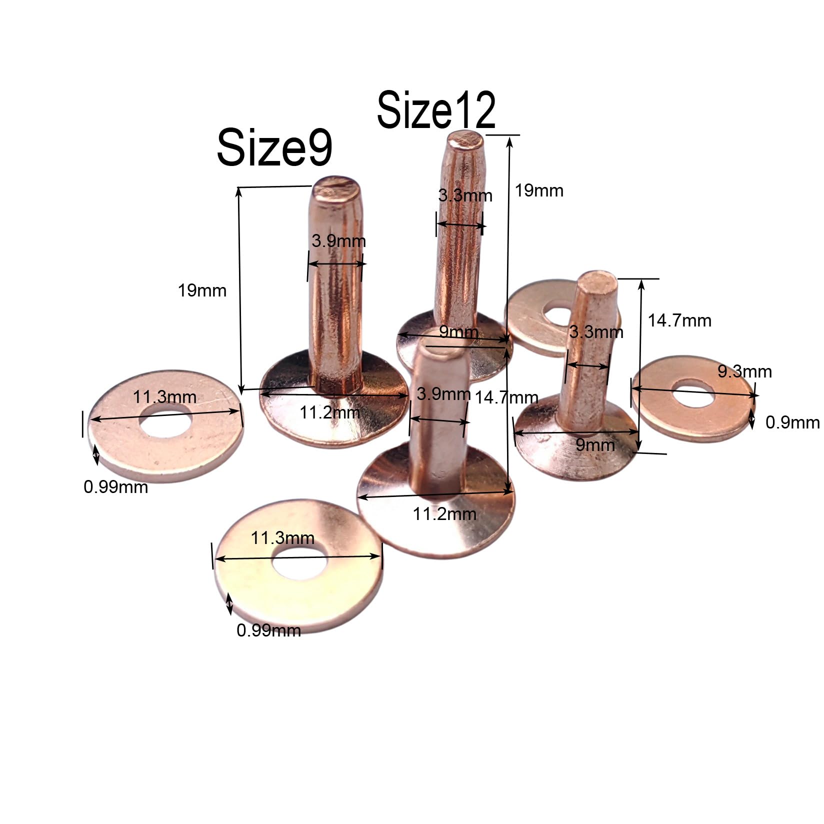 Amazon.com: Copper Rivets and Burrs Size 9 and Size 12