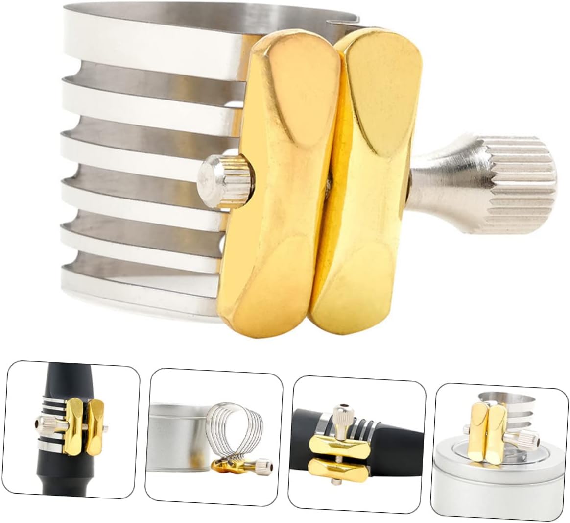 ibasenice 3pcs Dark Alto Sax Ligature Clip Clips for Saxophone Sax Accessories Saxophone Pad Real