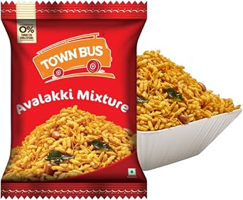 Lakshmi Stores - GRB Town Bus Avalakka Mixture 150g | South Indian Flattened Rice Snack | Poha Namkeen | Crispy Savoury Ready to Eat Tea Time Munching Mix
