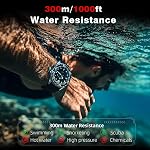NORTH EDGE Triton Series Solar Dive Watch, 300M Waterproof, Luminous Analog Watch