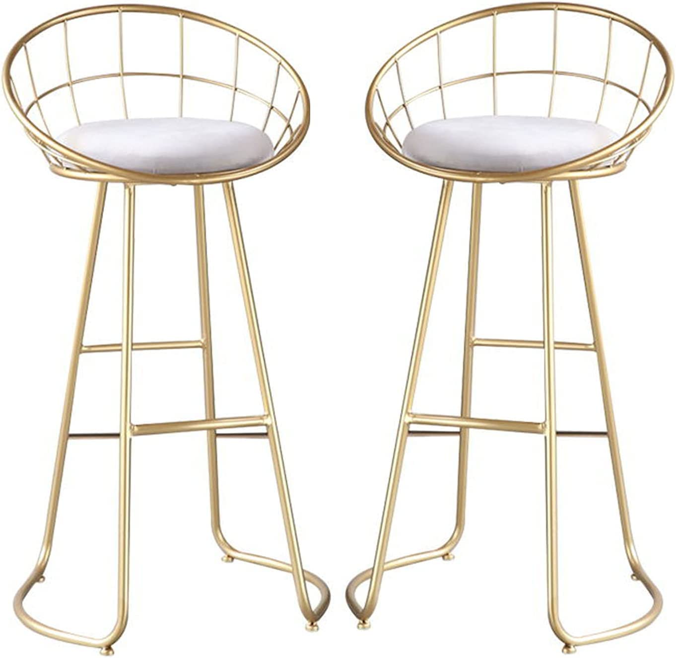 GRDDBZA Modern Bar Stools Set Counter Height Dining Chairs Set of 2 Bar Stool Counter Height Bar Stools with Backrest Footrest Breakfast Bar Chair Kitchen Dining Cafe Chair(65cm)