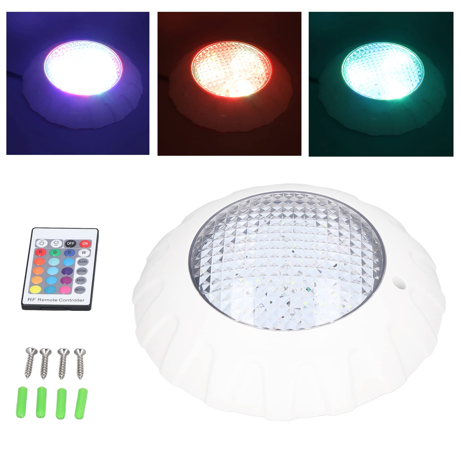 KIMISS LED-Poolbeleuchtung, DC12V/38W, Fernbedienung, IP68 Wasserdicht, RGB-farbenfroh, Energiesparende Poollampe für Schwimmbad, Teich und Brunnen