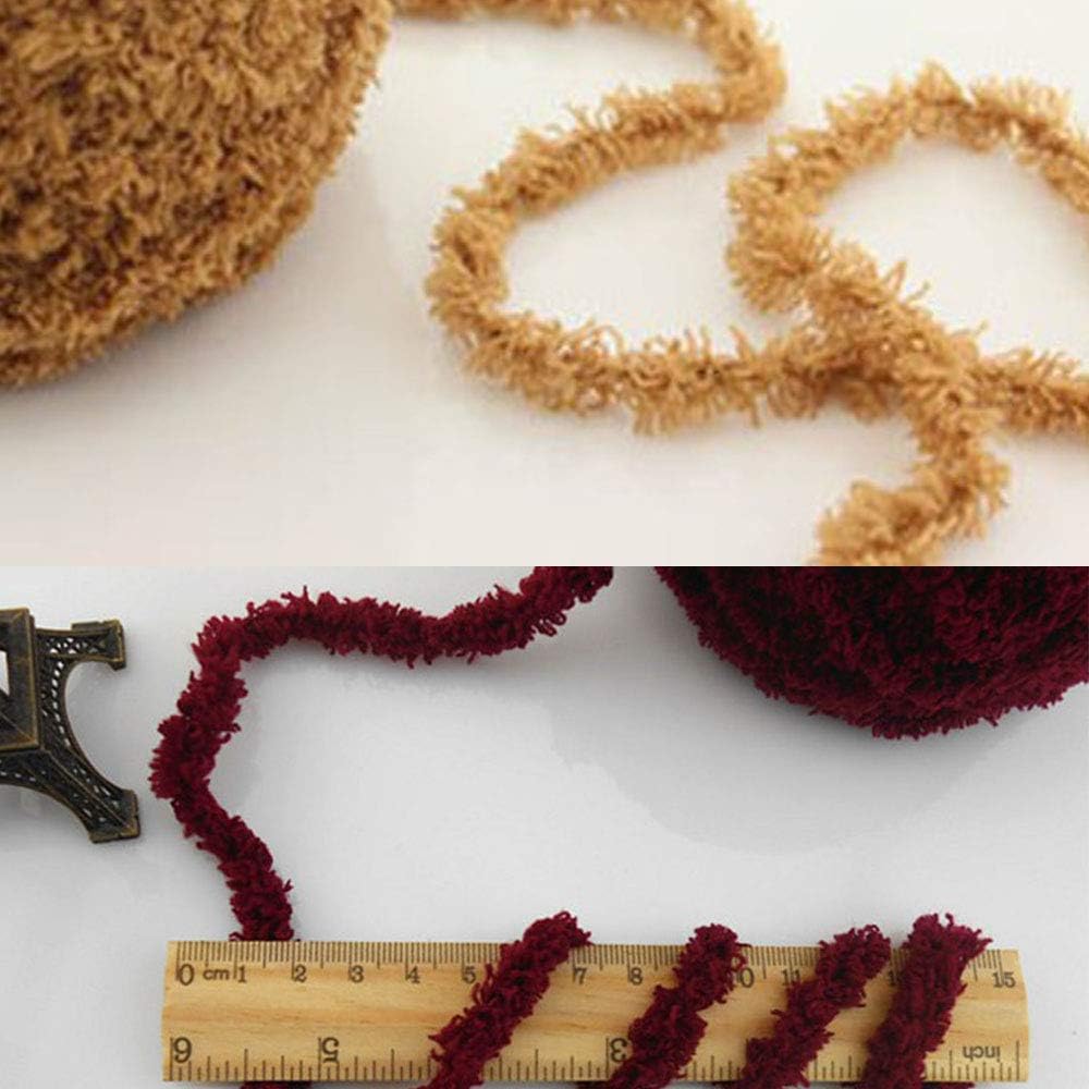 Warm Coral Fleece Fluffy Knitting Yarn Shaggy Orange Yellow Khaki Fur Yarn Acrylic Velvet Knitting Yarn DIY Fluffy Dolls Blanket Sweater Scarf Handbag Total 5 Skeins