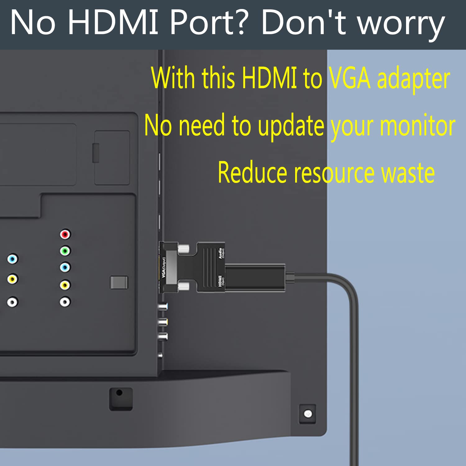 Adaptateur HDMI vers VGA 1080P 60Hz Audio Vidéo pour TV Box HDTV Moniteur PC
