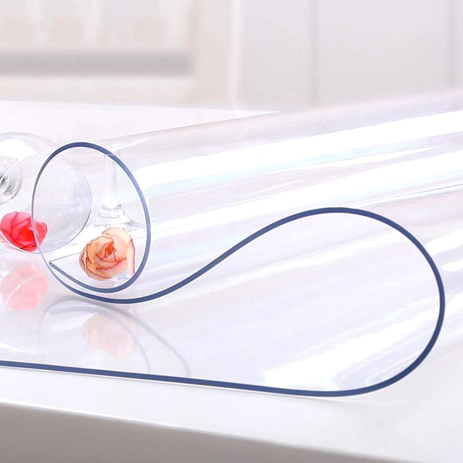QBYRSSS Transparent Table Cover Protector ClearTable Protector2mm Thick Waterproof Wipeable Odorless Cover for Kitchen & Dining Tables 100x100 cmIdeal Surface Protection & Durable Table Cover.