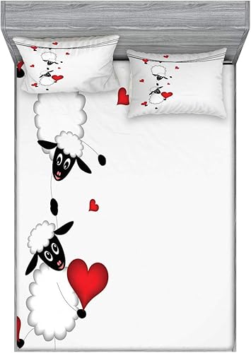 Miniatura 331 de Ambesonne - Juego de sábanas bajeras y fundas de almohada, diseño clásico botánico, plantas de jardín vintage, juego de 3 piezas con estampado