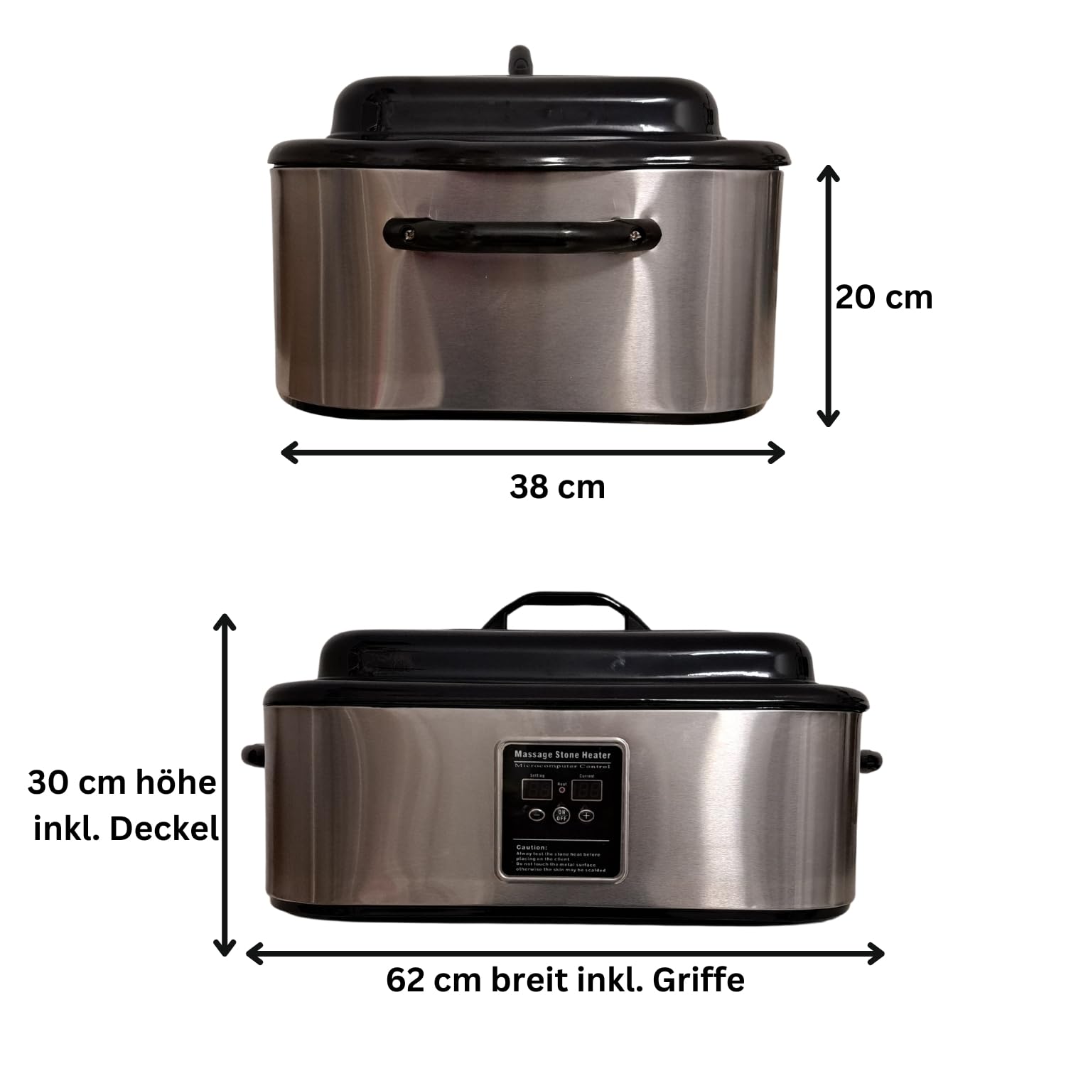 Hot Stone Massage Set 18L – Wärmegerät inkl. 64 Steine Komplettset