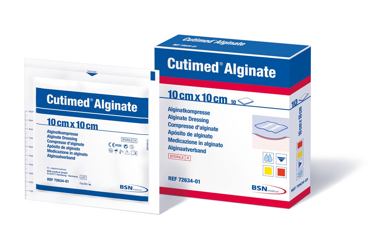 BSN D7986 Cutimed Alginate Dressing, 10cm x 10cm, Pack of 10