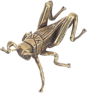 Brass Cricket Figurines Feng Shui Cricket Statue Rustic Cricket Sculpture Wealth Ornaments Animals Collectible Figures for Home Office Decorations