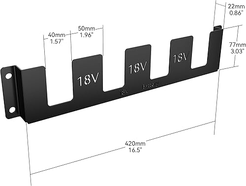 Miniatura 7 de Soporte de batería de metal para Milwaukee M18 y Dewalt 18V20V, estante de montaje en pared para batería M18 de 18 V, almacenamiento de batería