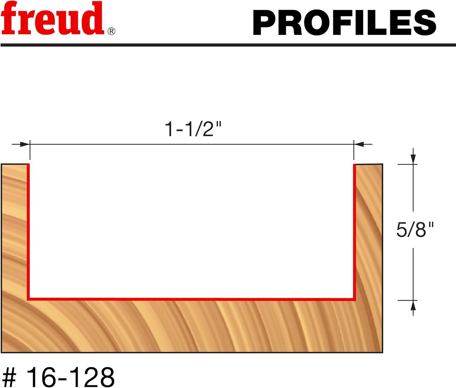 Freud 16-128: 1-1/2" (dia.) Mortising Bit with 1/2" shank, 2-17/32" overall length