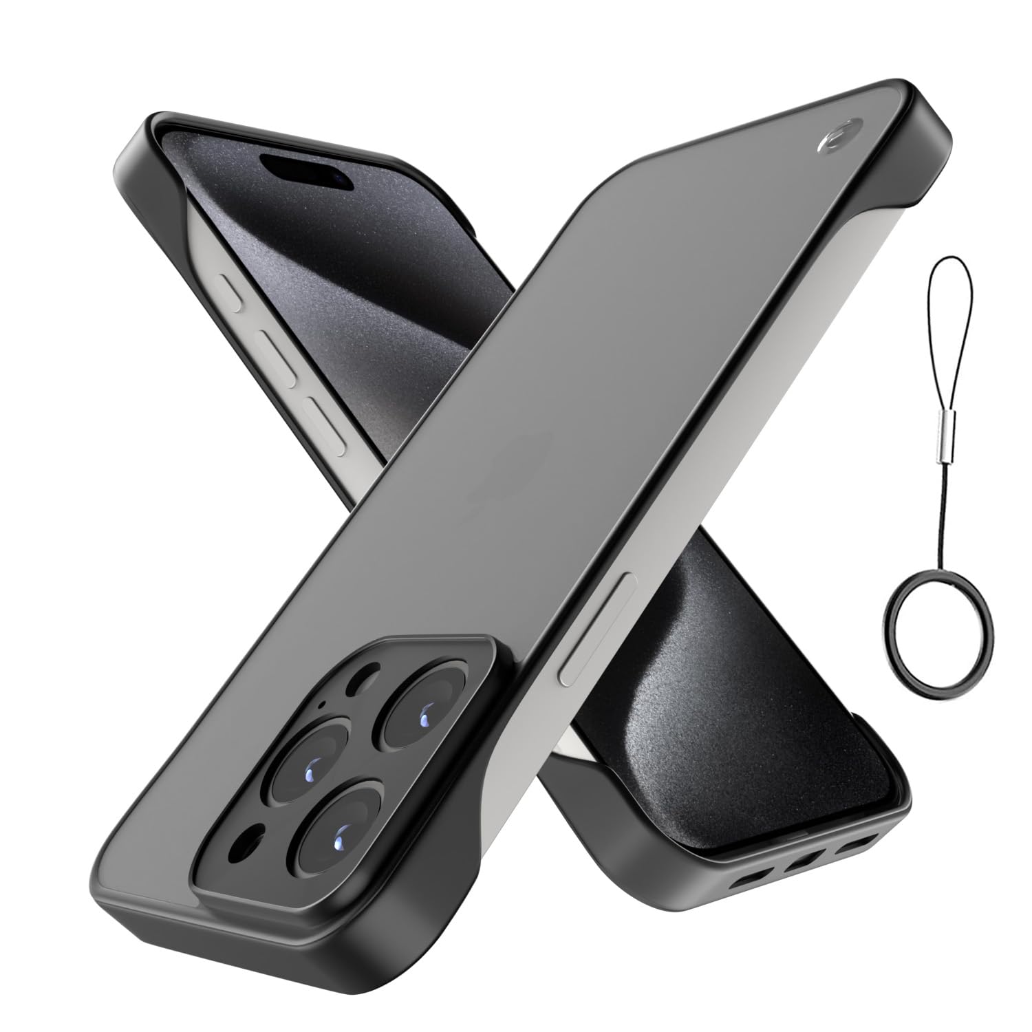 Pikkme Back Cover | Hybrid Frameless | Full Camera Protection | Raised Edges | Frosted Matte Translucent Bumper Case for iPhone 15 Pro Max (Black) (B0CL39K3MV) Amazon Price History, Amazon Price Tracker