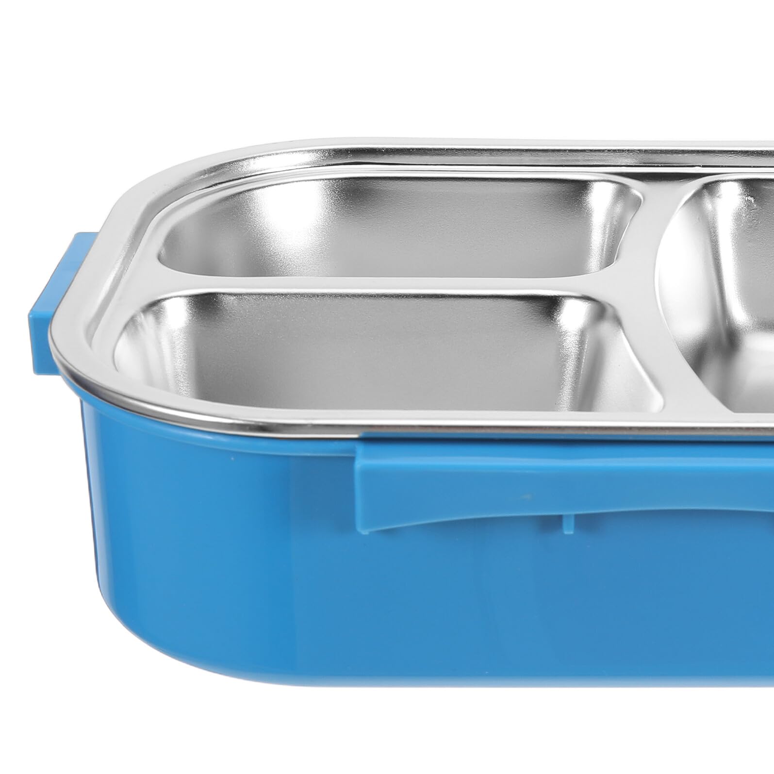 LIFKOME Boîte à Lunch Compartimentée en Acier Inoxydable 3 Cases Bleue